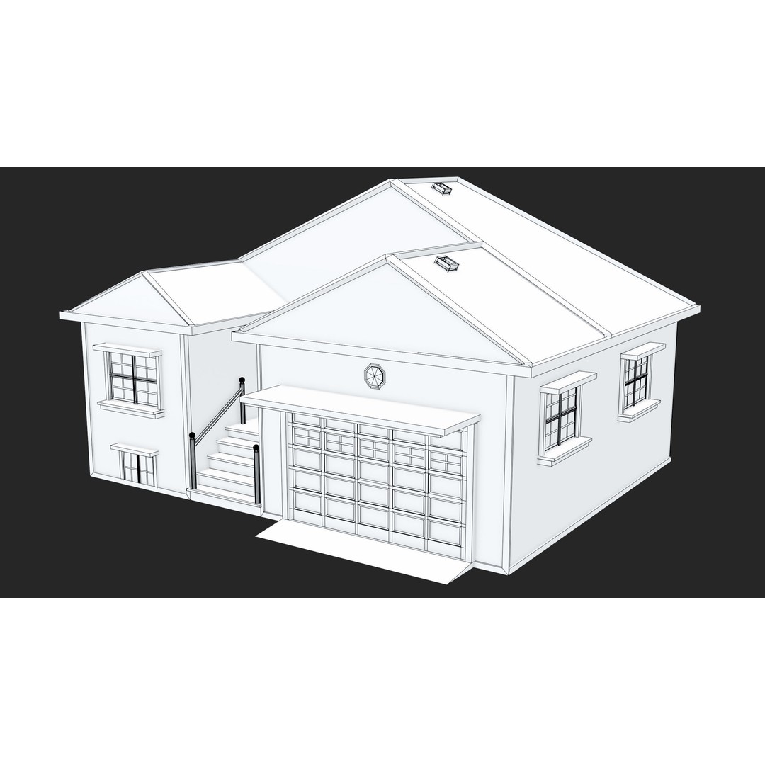 Old Dusty House 3D Model – Low Poly PBR Game Asset, FBX - View 25