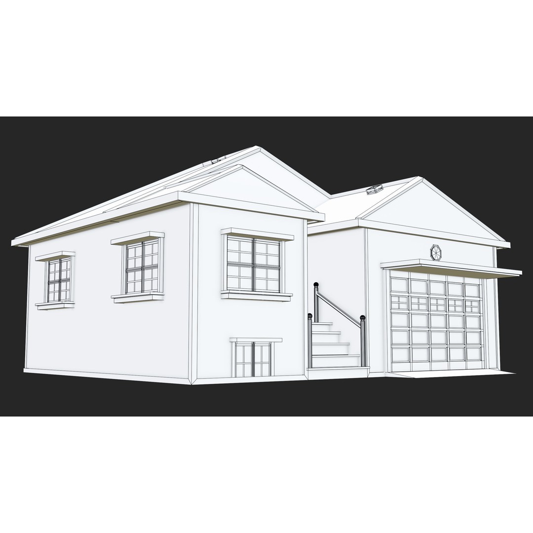 Old Dusty House 3D Model – Low Poly PBR Game Asset, FBX - View 30