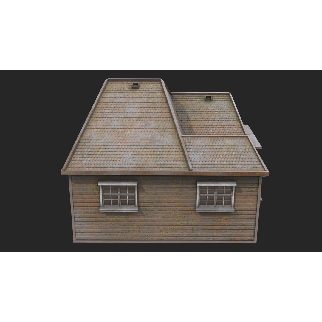 Old Dusty House 3D Model – Low Poly PBR Game Asset, FBX - View 5
