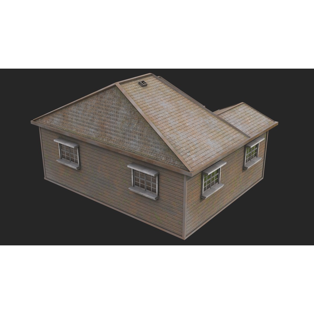 Old Dusty House 3D Model – Low Poly PBR Game Asset, FBX - View 6