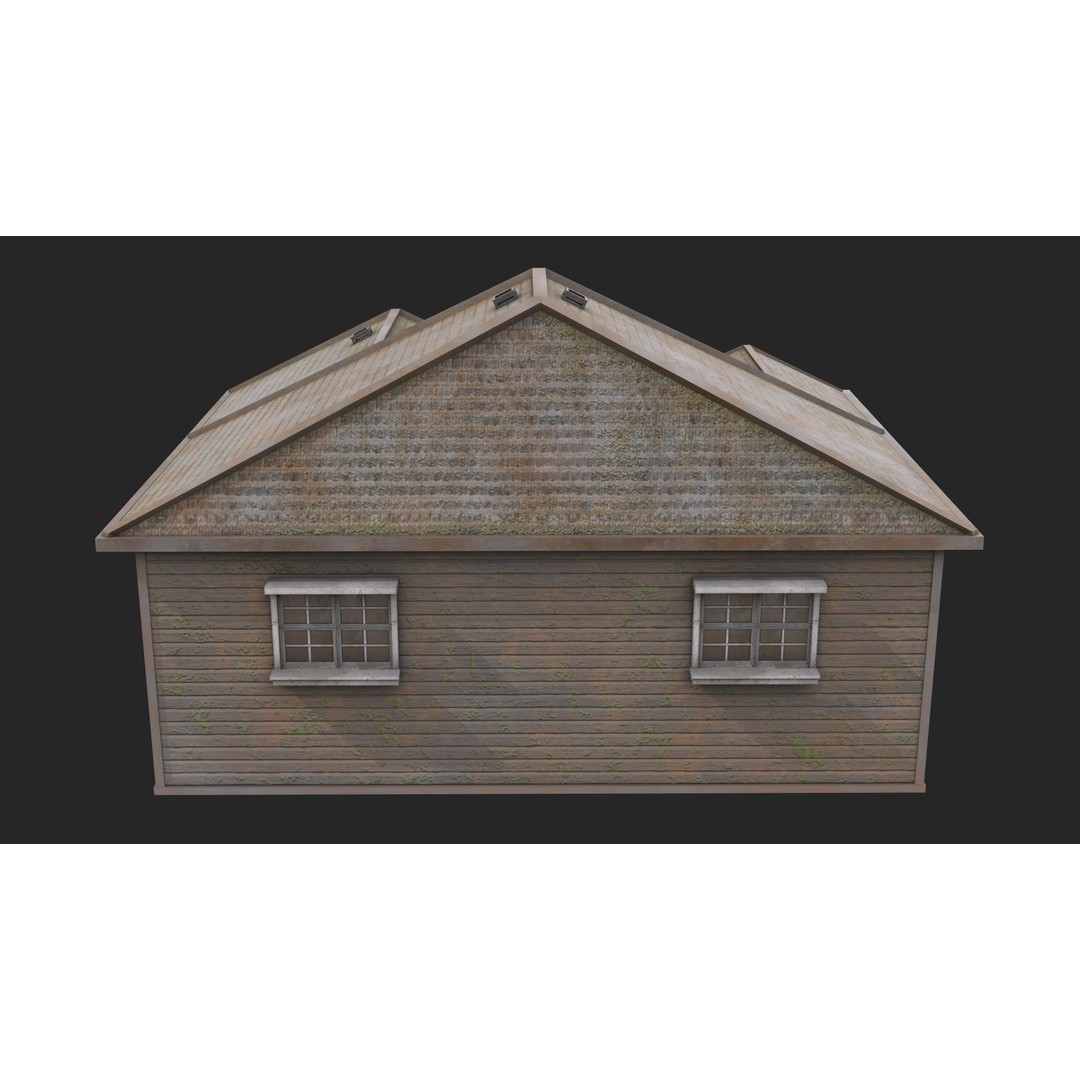 Old Dusty House 3D Model – Low Poly PBR Game Asset, FBX - View 7