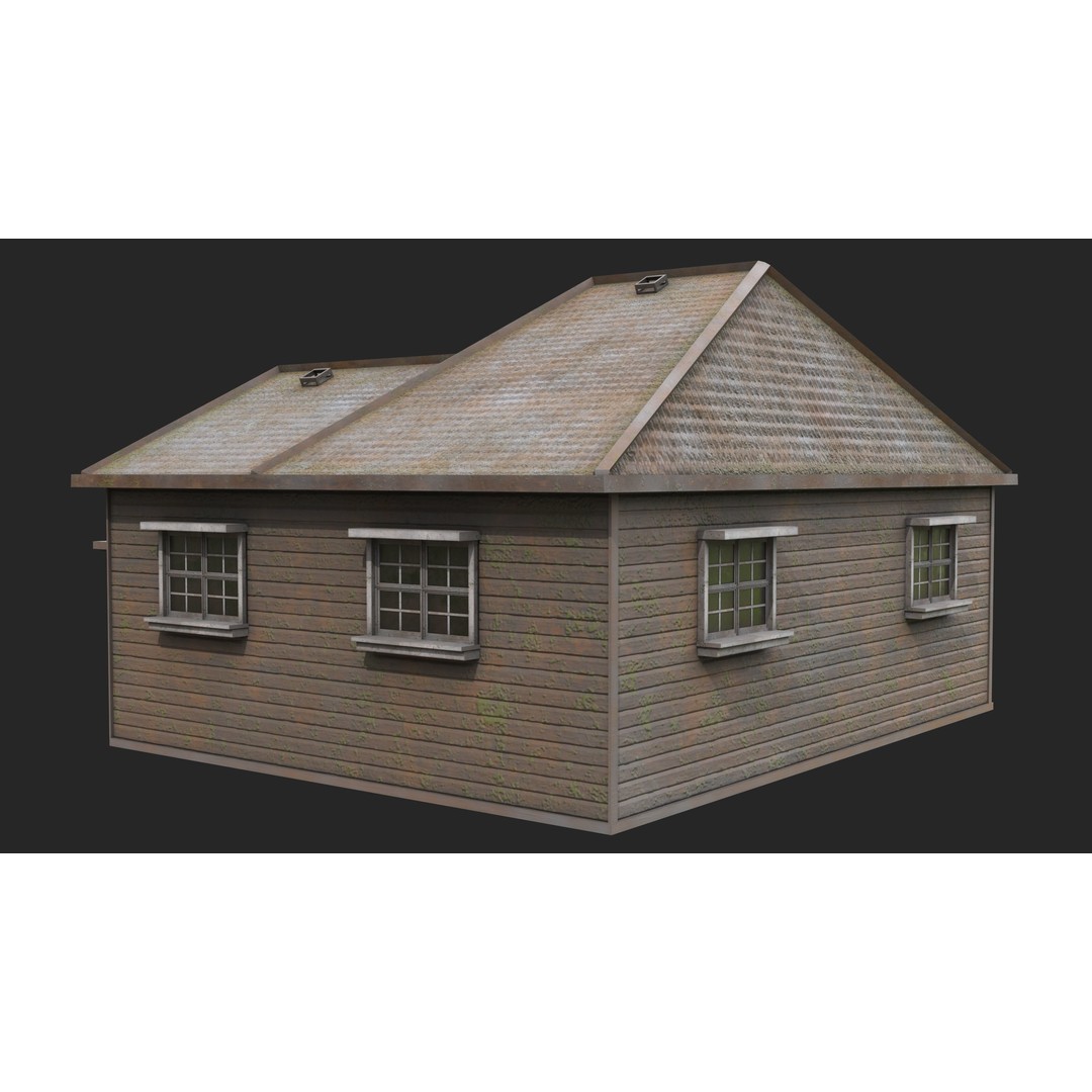 Old Dusty House 3D Model – Low Poly PBR Game Asset, FBX - View 8