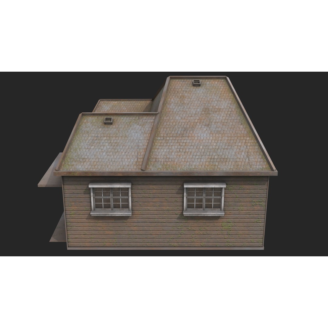 Old Dusty House 3D Model – Low Poly PBR Game Asset, FBX - View 9