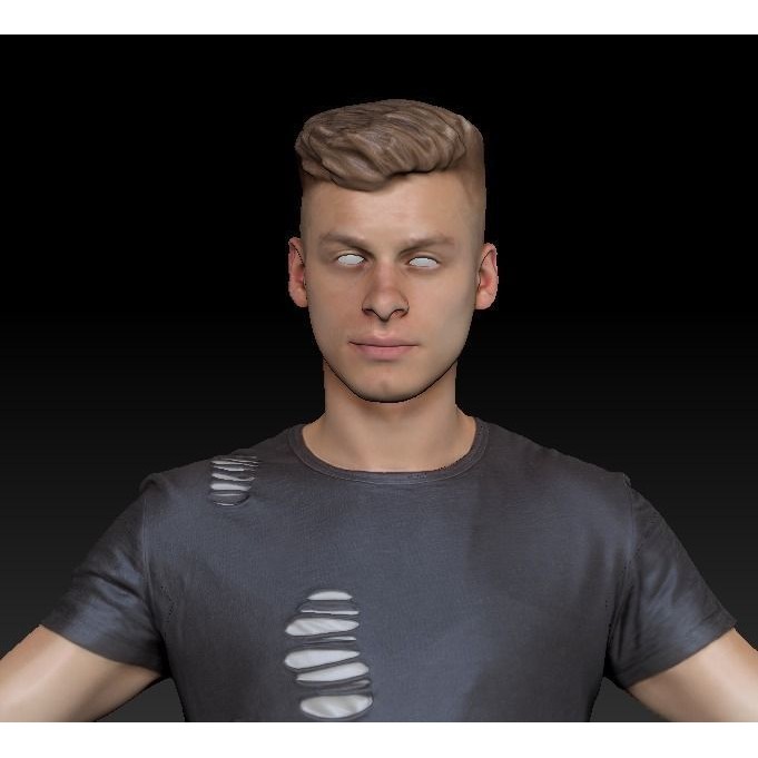 Male Casual Style 3D Model – Low Poly PBR Character, Game Ready - View 8