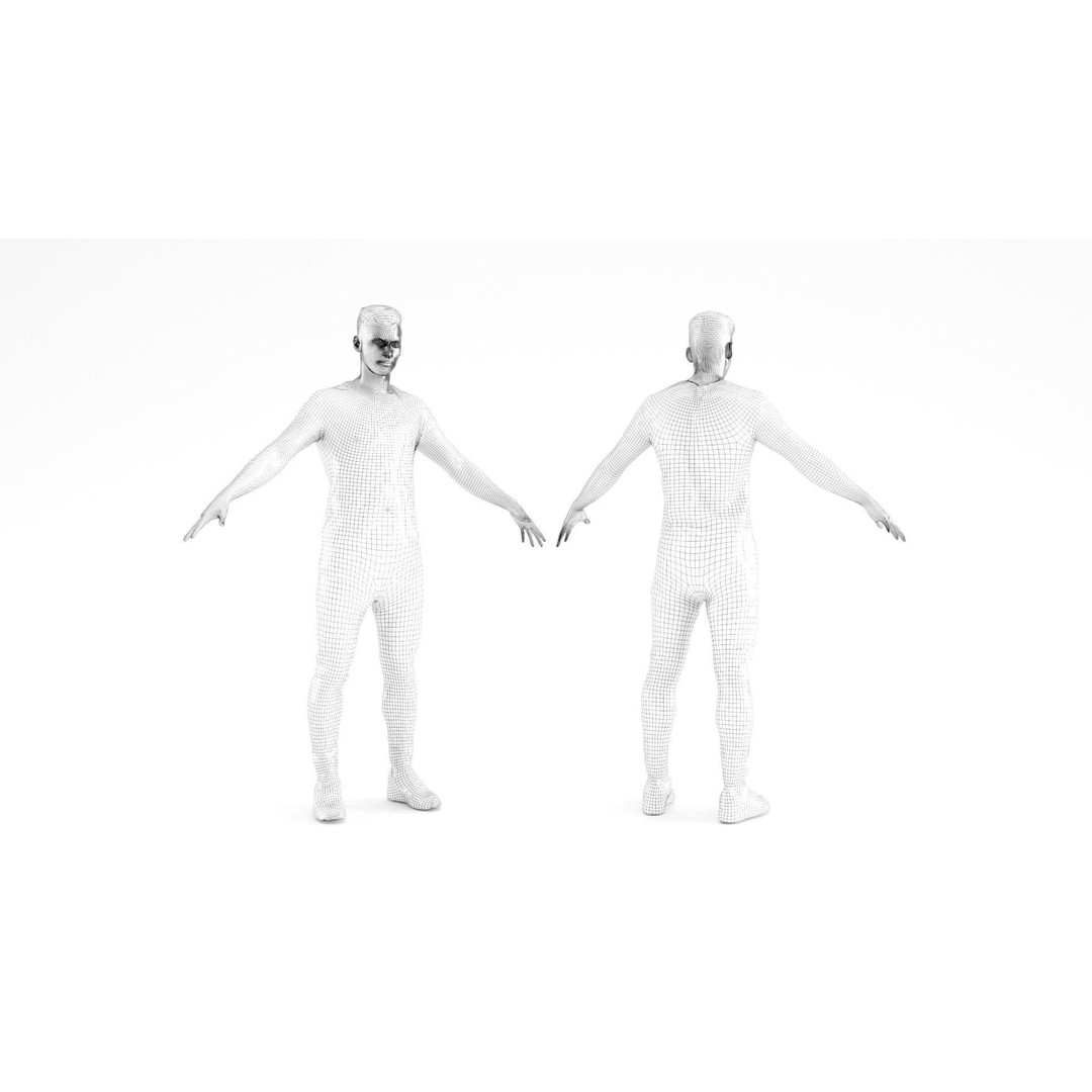 Male Casual Style 3D Model – Low Poly PBR Character, Game Ready - View 9