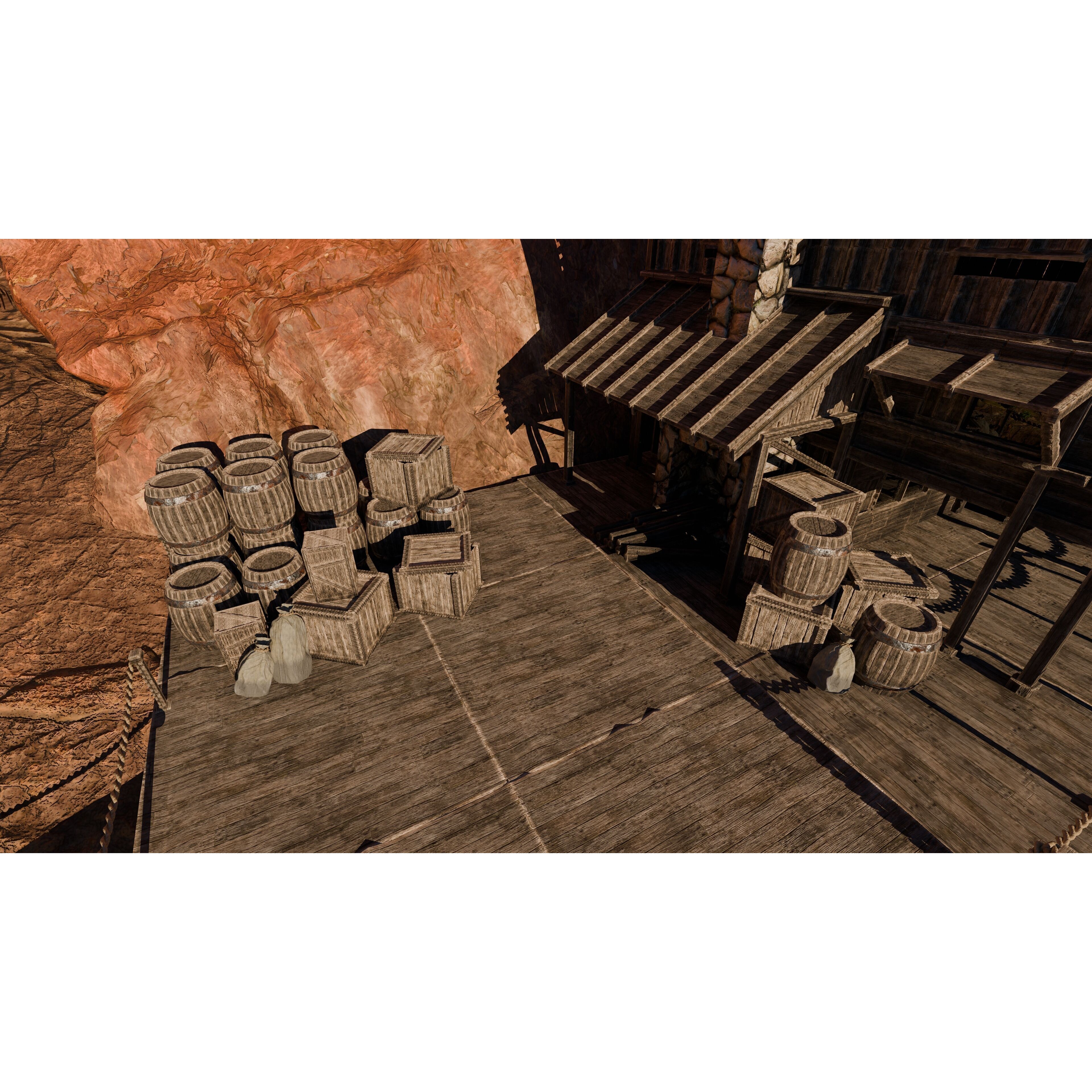 Desert Waterfall Scene - Game-Ready 3D Model - View 12