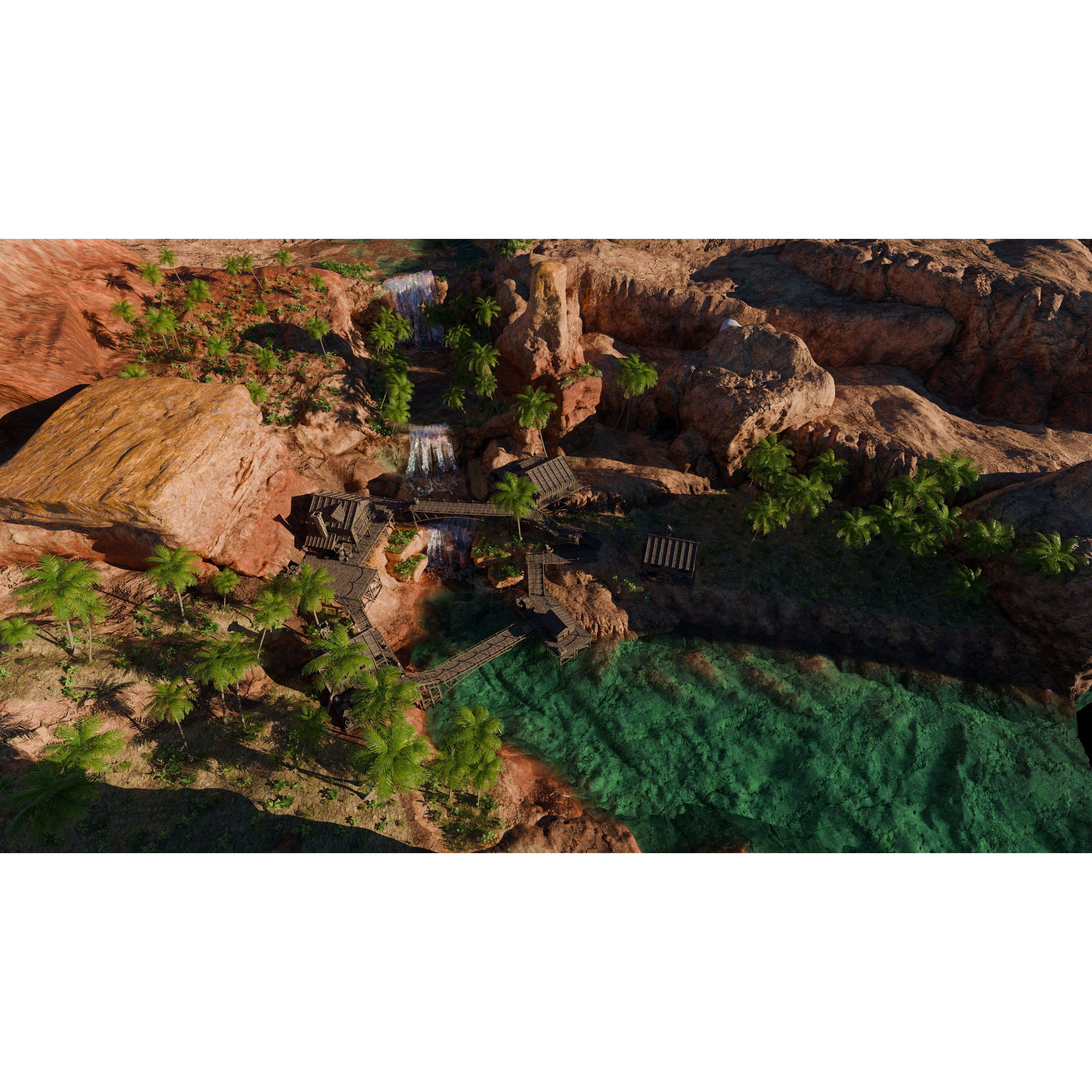 Desert Waterfall Scene - Game-Ready 3D Model - View 16