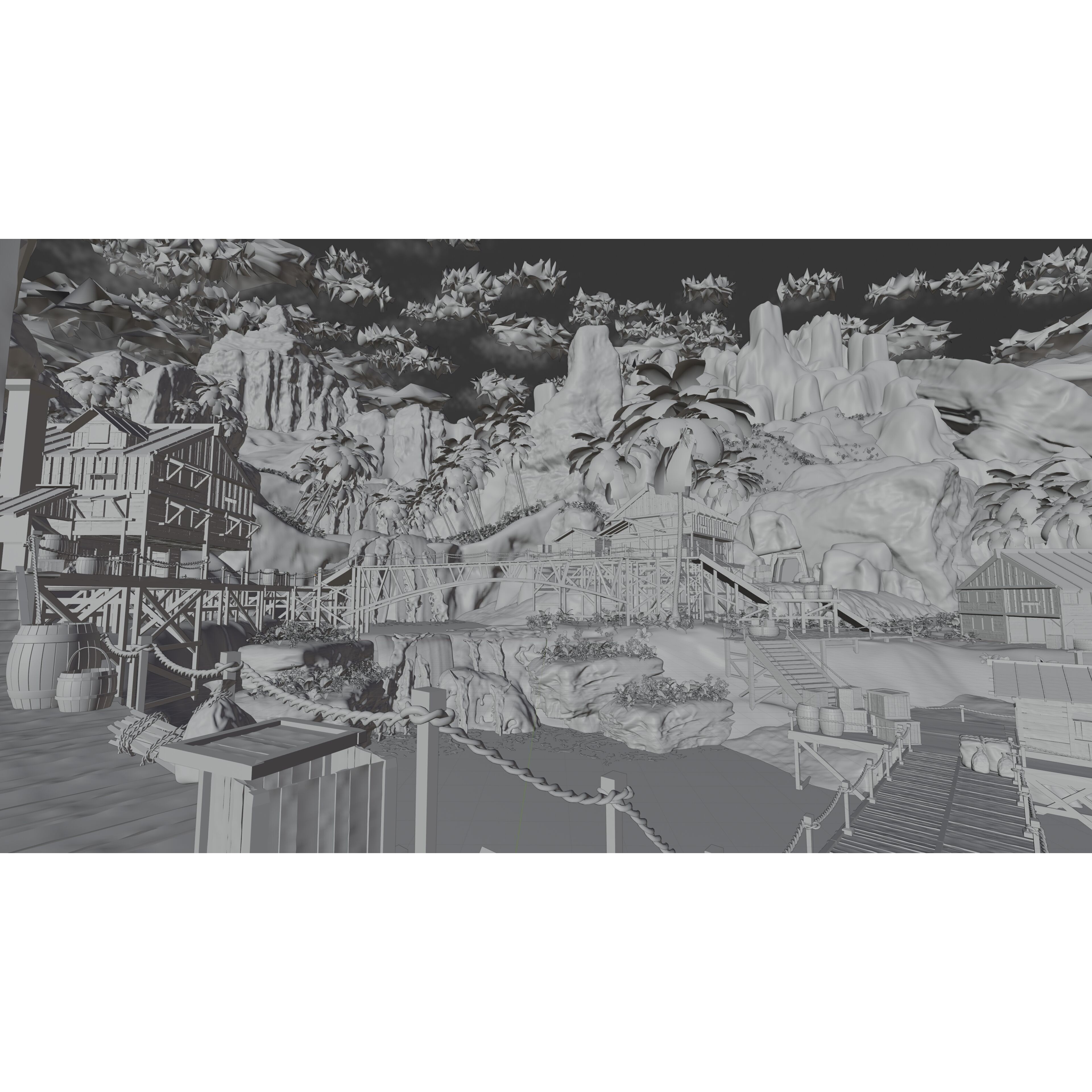 Desert Waterfall Scene - Game-Ready 3D Model - View 18