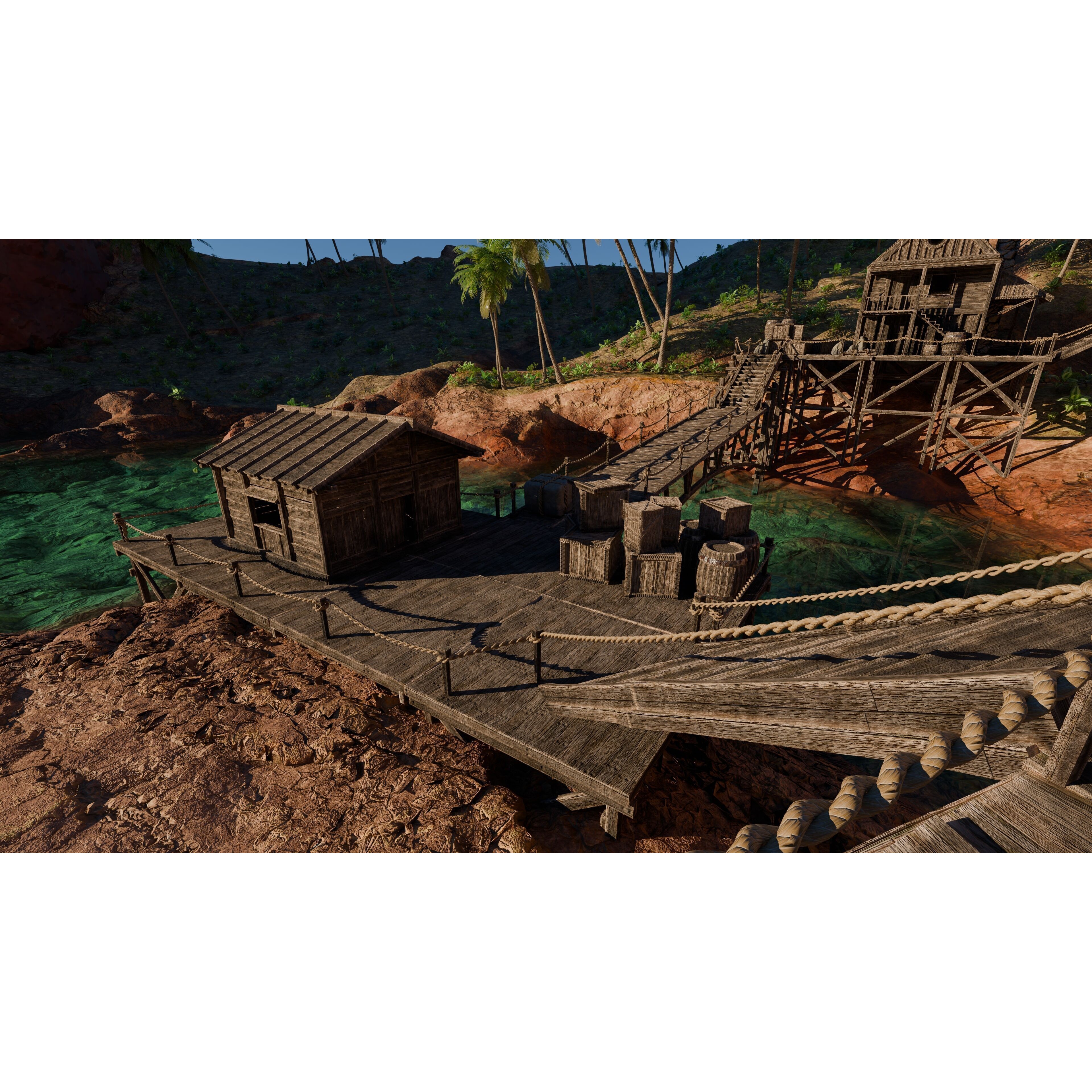 Desert Waterfall Scene - Game-Ready 3D Model - View 9