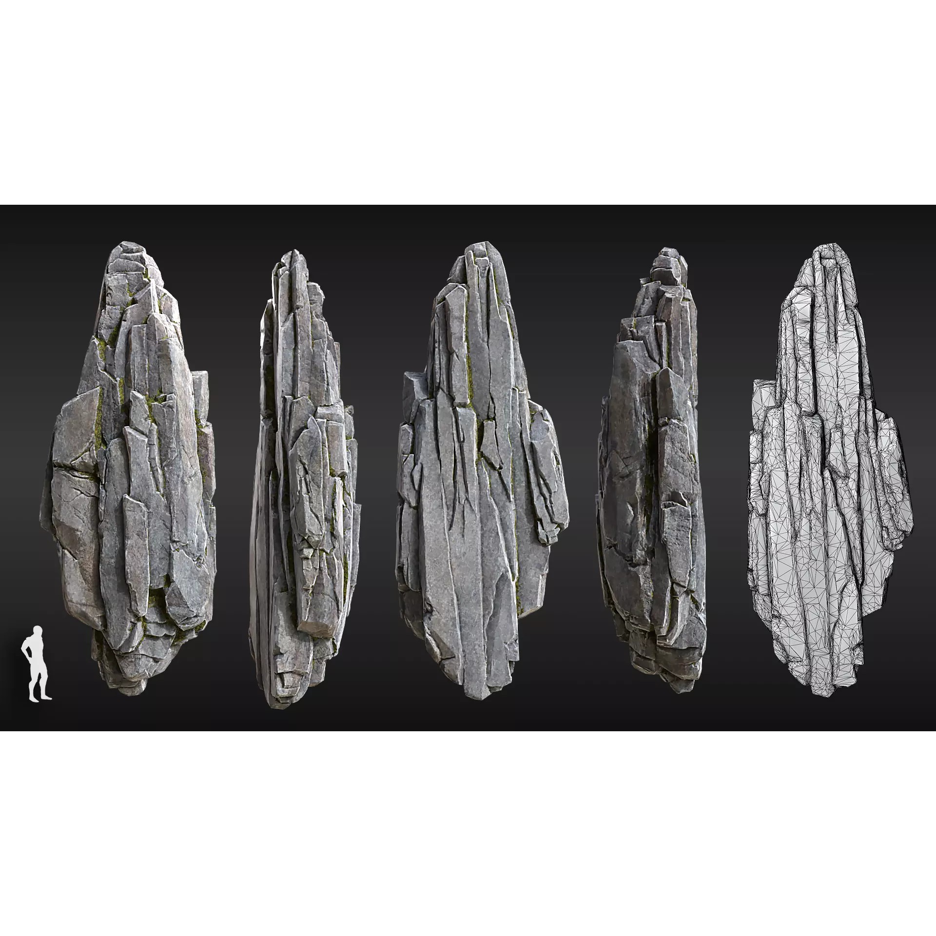 Realistic Modular Cliffs and Rocks - Low-Poly 3D Model - View 11