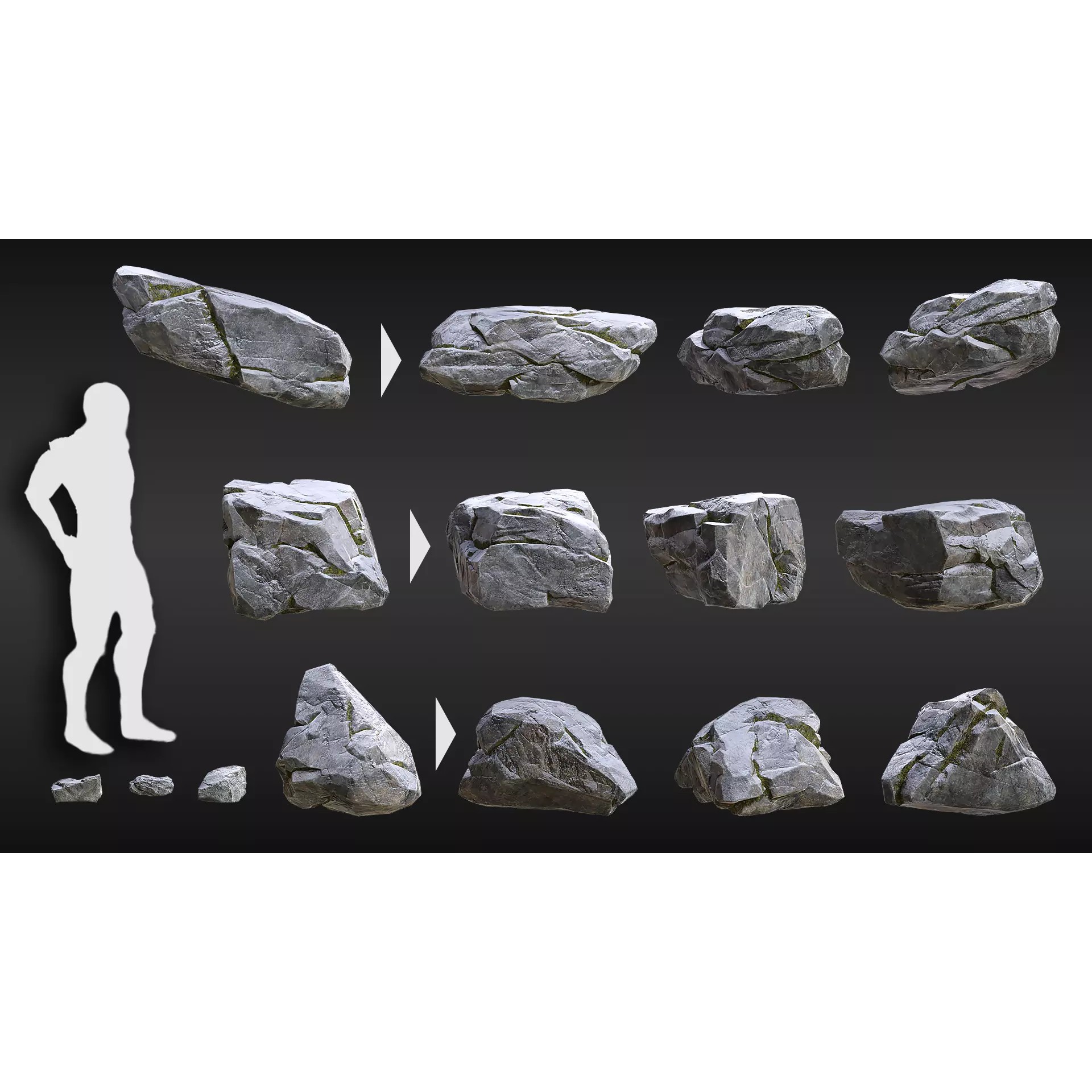 Realistic Modular Cliffs and Rocks - Low-Poly 3D Model - View 12