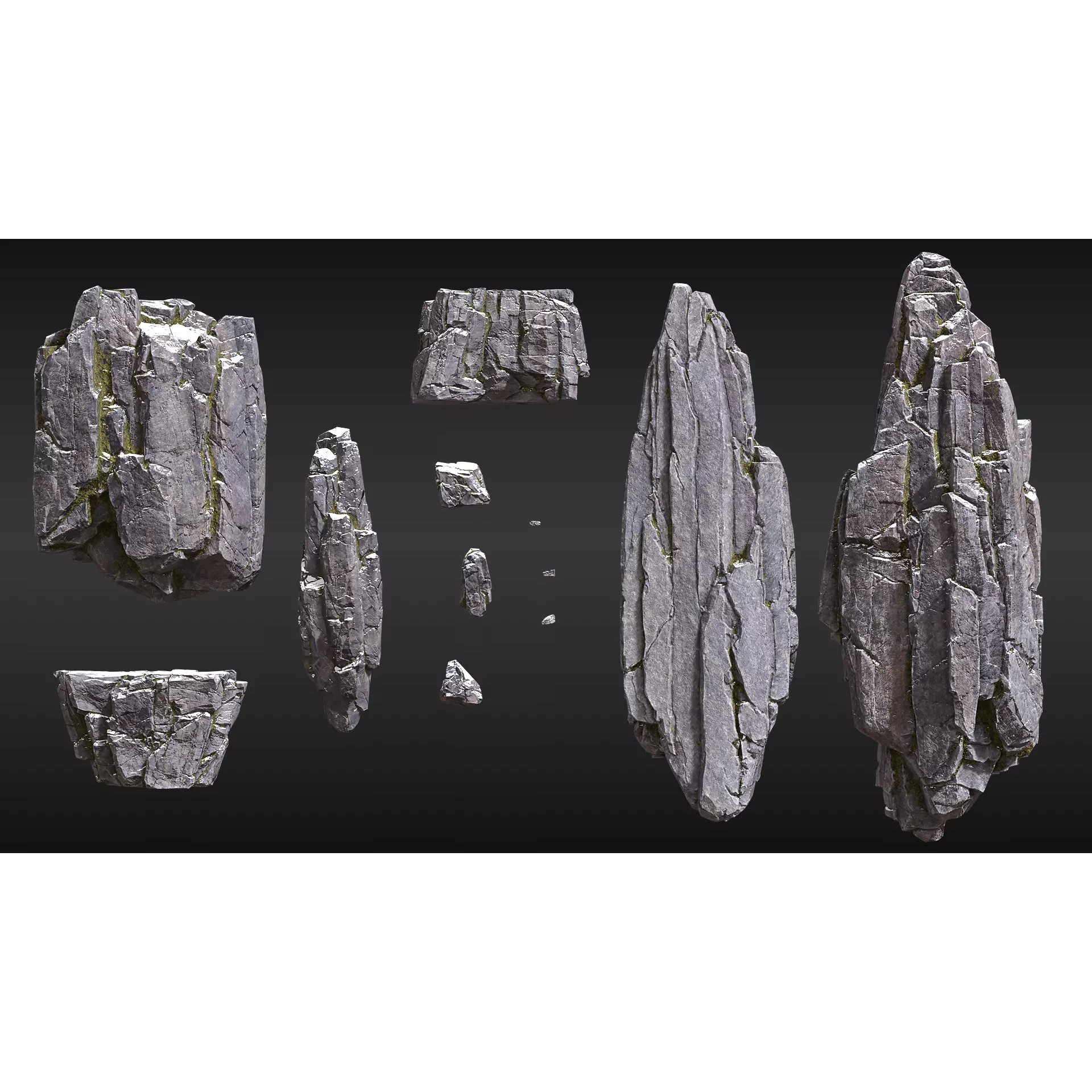 Realistic Modular Cliffs and Rocks - Low-Poly 3D Model - View 4