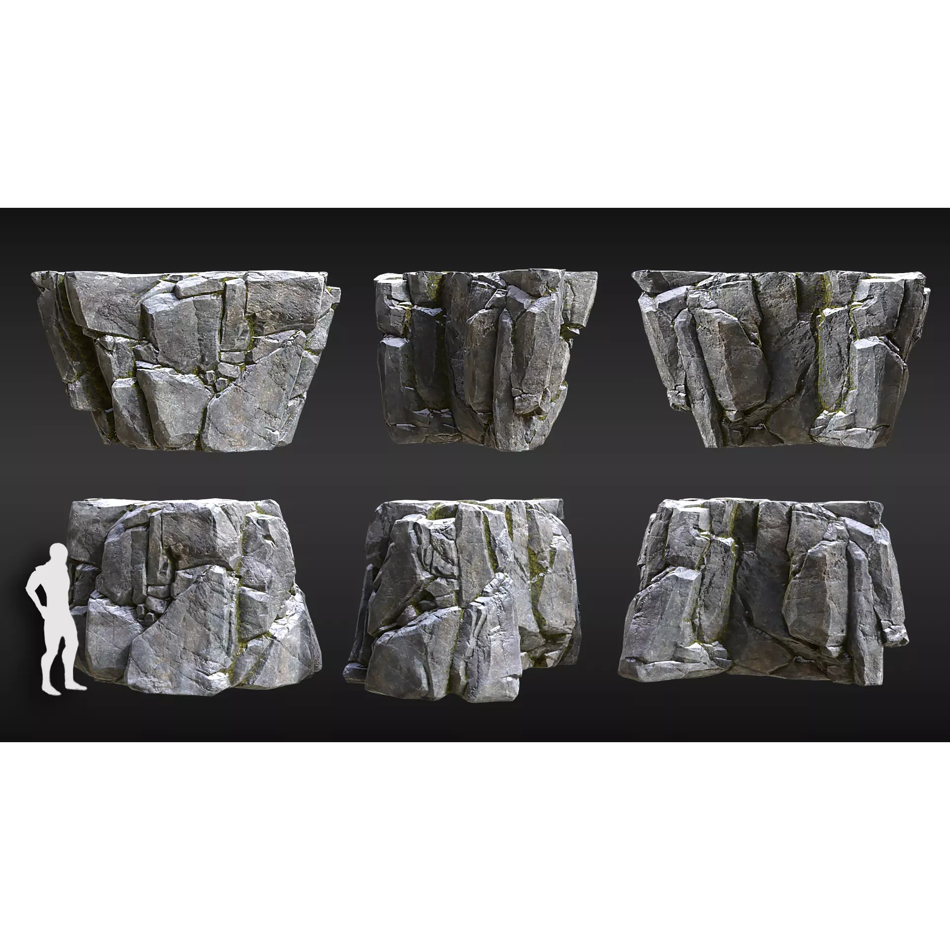 Realistic Modular Cliffs and Rocks - Low-Poly 3D Model - View 8
