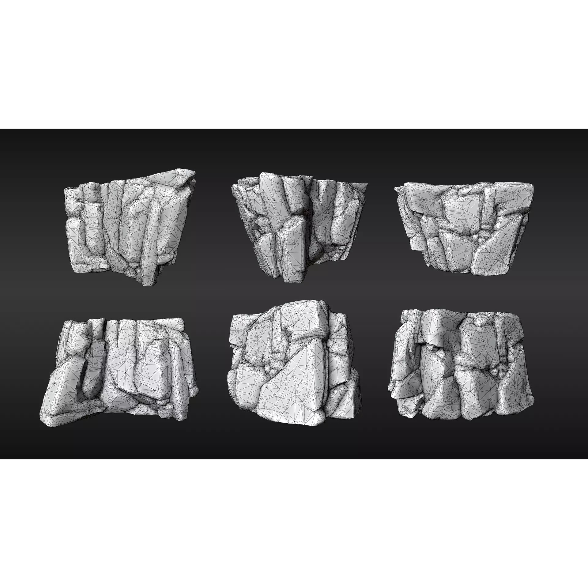 Realistic Modular Cliffs and Rocks - Low-Poly 3D Model - View 9