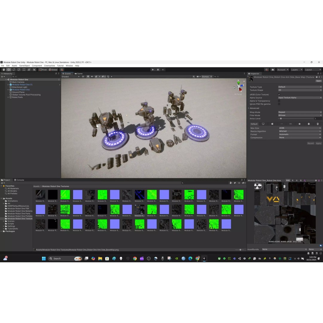 Modular Robot One 3D Model – Low Poly PBR Game Asset, FBX - View 10