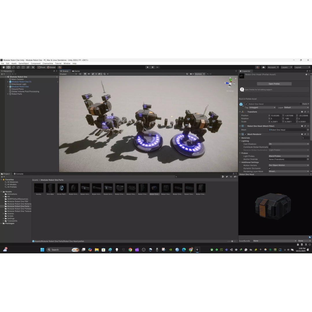 Modular Robot One 3D Model – Low Poly PBR Game Asset, FBX - View 13