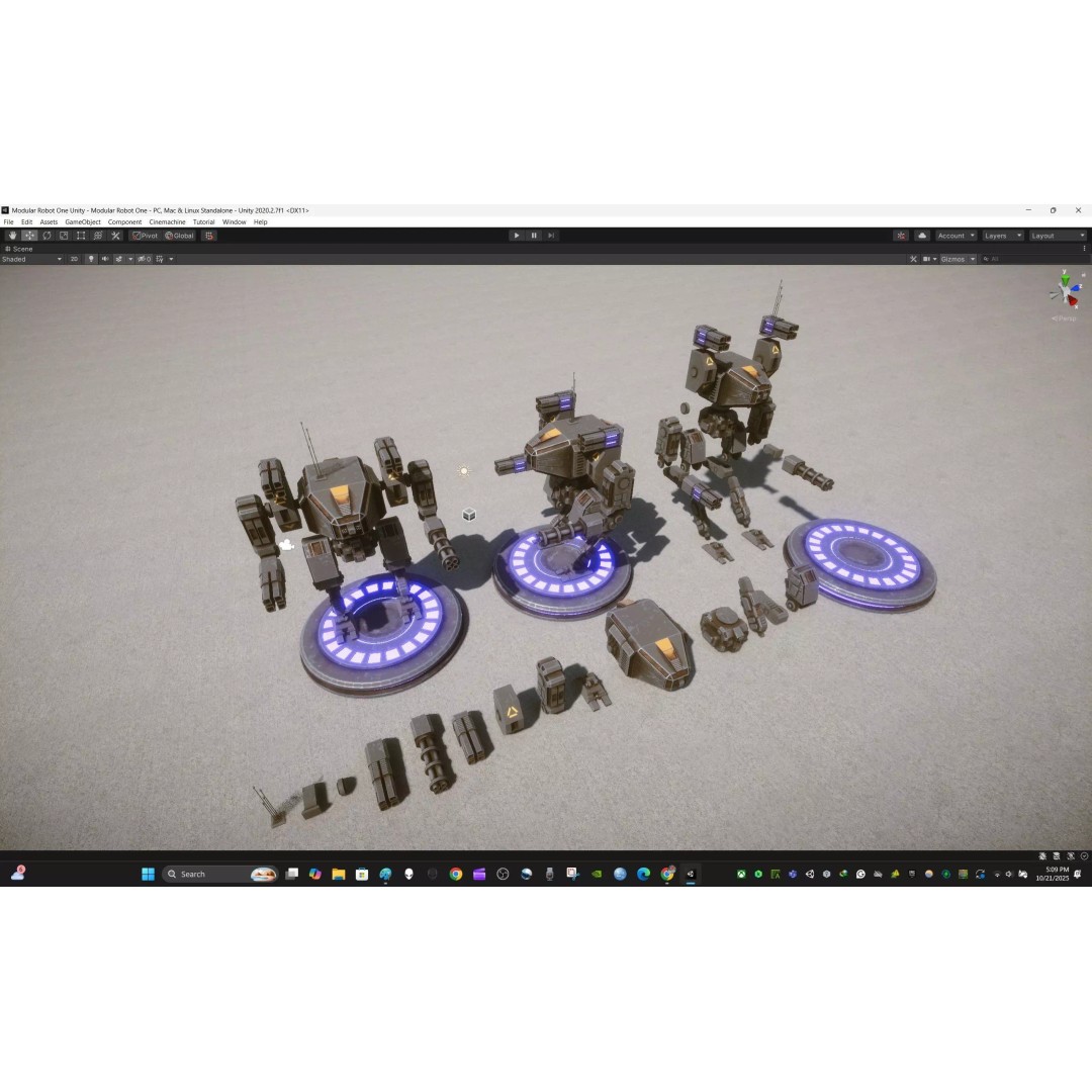 Modular Robot One 3D Model – Low Poly PBR Game Asset, FBX - View 14