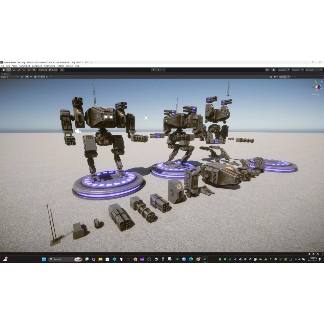 Modular Robot One 3D Model – Low Poly PBR Game Asset, FBX - View 15