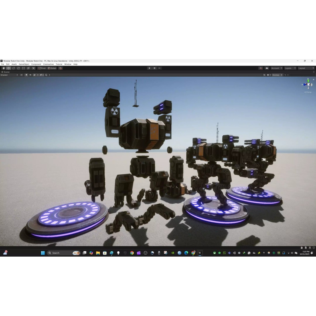 Modular Robot One 3D Model – Low Poly PBR Game Asset, FBX - View 17