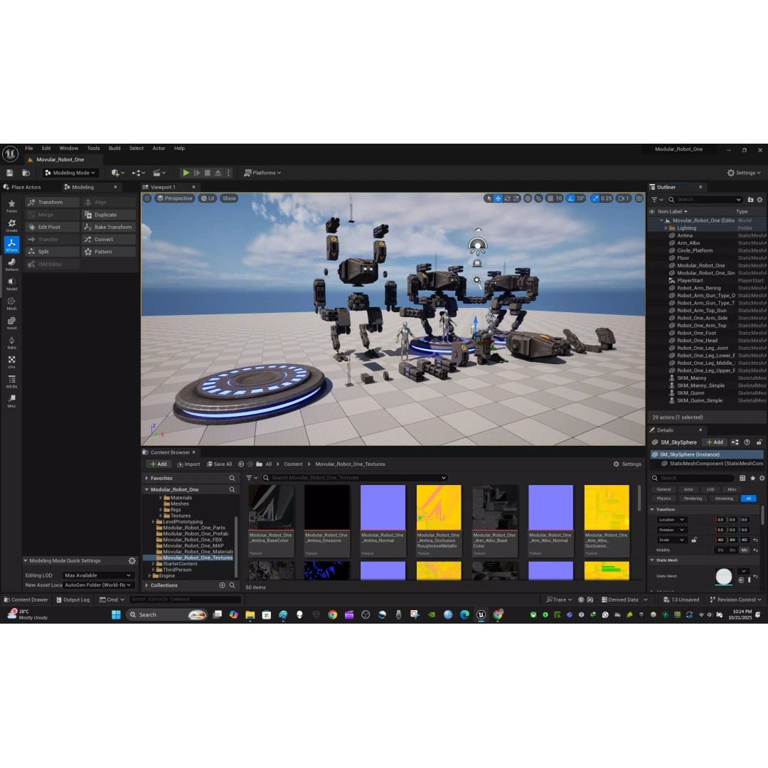Modular Robot One 3D Model – Low Poly PBR Game Asset, FBX - View 18