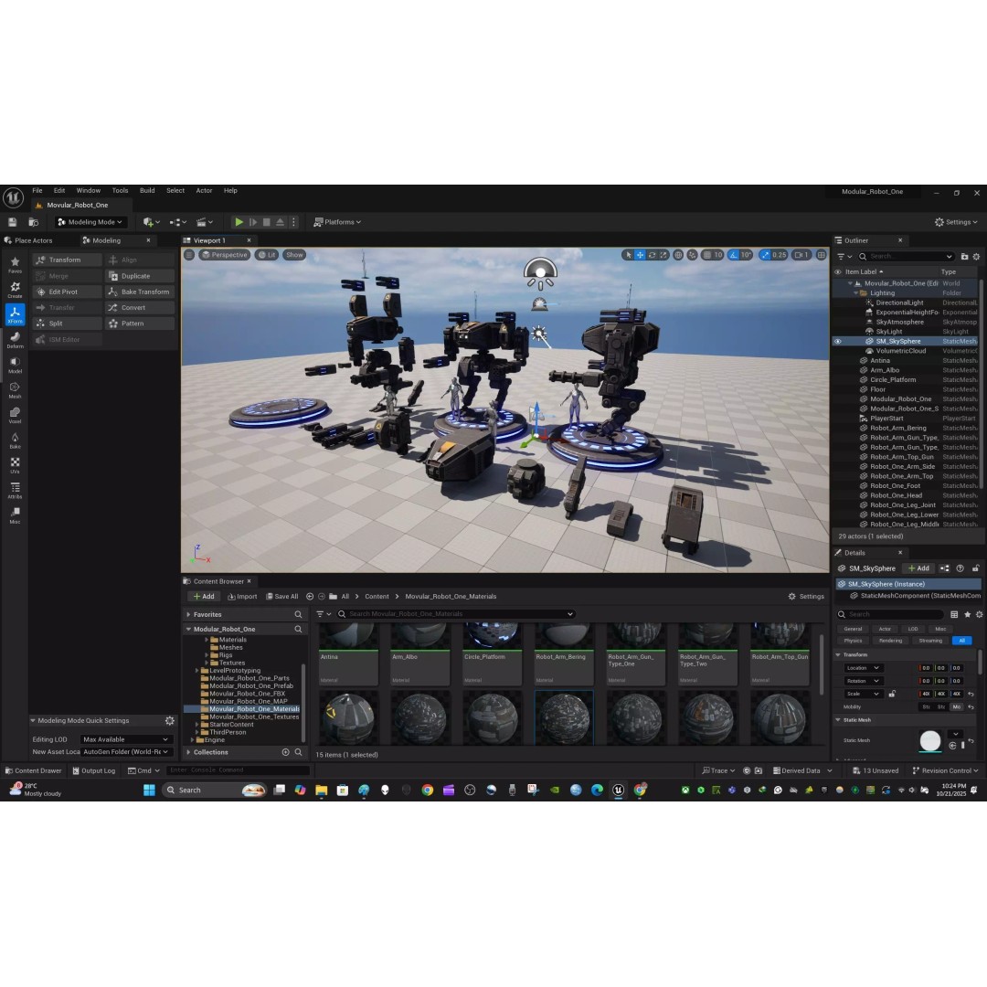 Modular Robot One 3D Model – Low Poly PBR Game Asset, FBX - View 19