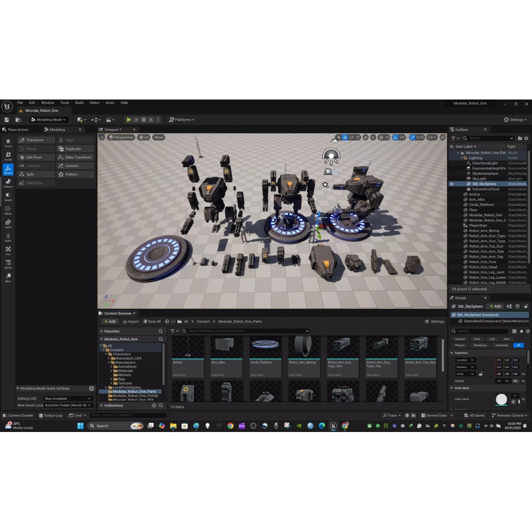 Modular Robot One 3D Model – Low Poly PBR Game Asset, FBX - View 20