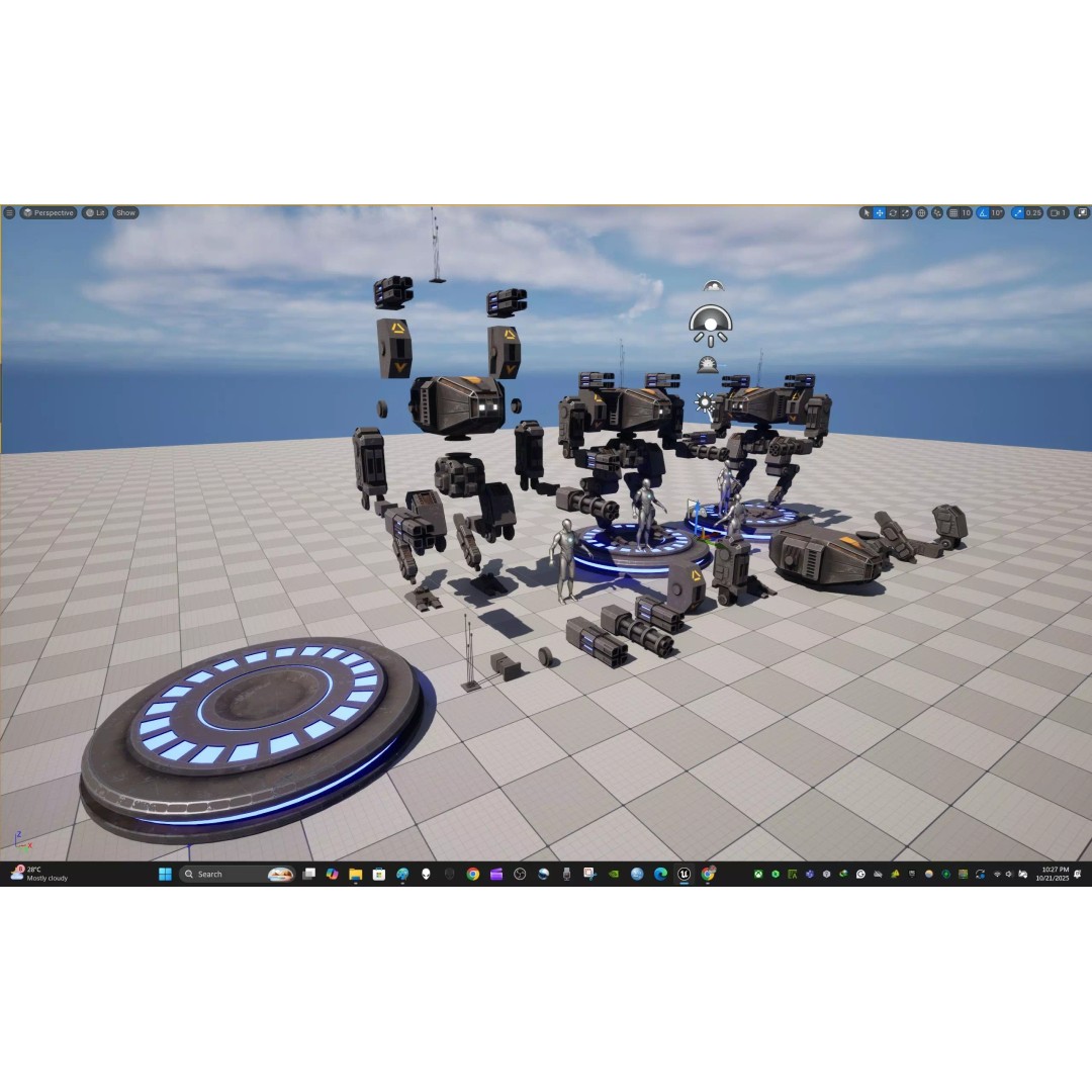 Modular Robot One 3D Model – Low Poly PBR Game Asset, FBX - View 21