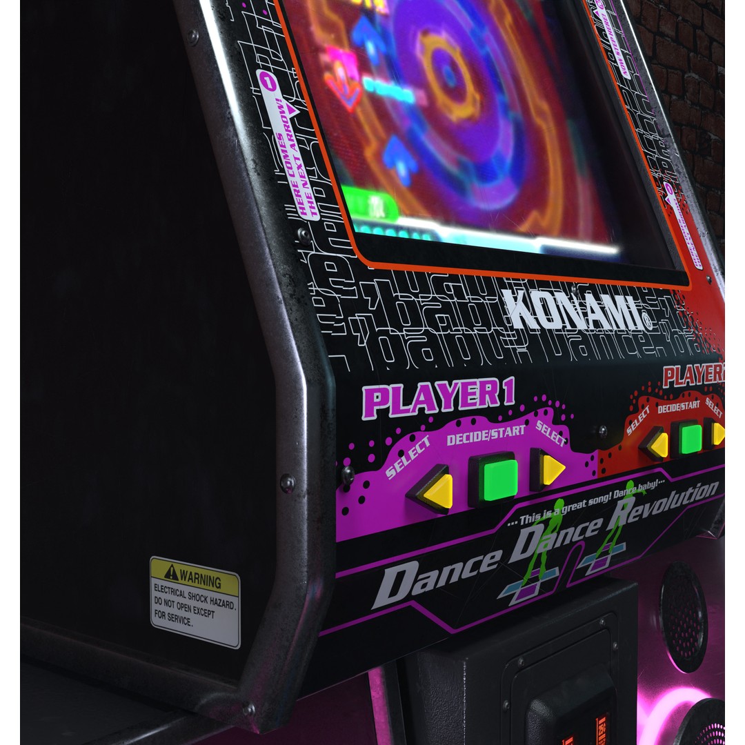 Retro Arcade Cabinets and Stools Pack 3D Model – Game-Ready PBR Assets, Blender - View 14