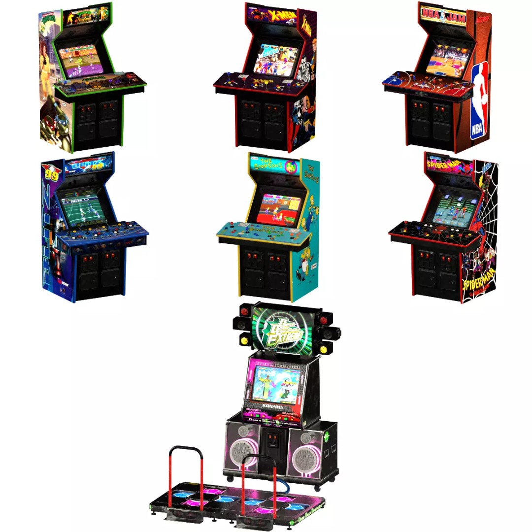 Retro Arcade Cabinets and Stools Pack 3D Model – Game-Ready PBR Assets, Blender - View 2