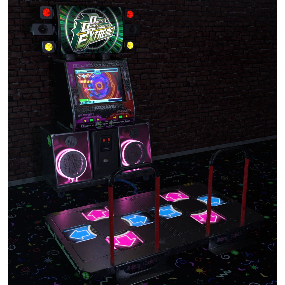 Retro Arcade Cabinets and Stools Pack 3D Model – Game-Ready PBR Assets, Blender - View 4