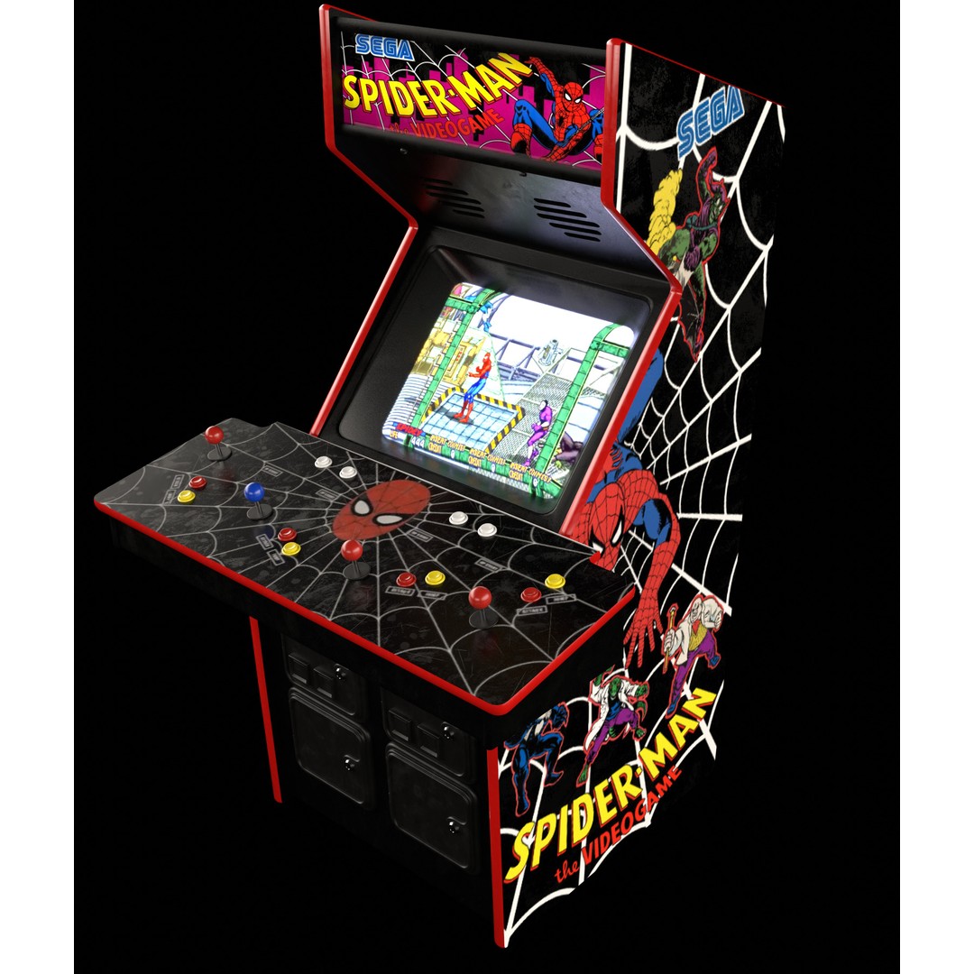 Retro Arcade Cabinets and Stools Pack 3D Model – Game-Ready PBR Assets, Blender - View 9