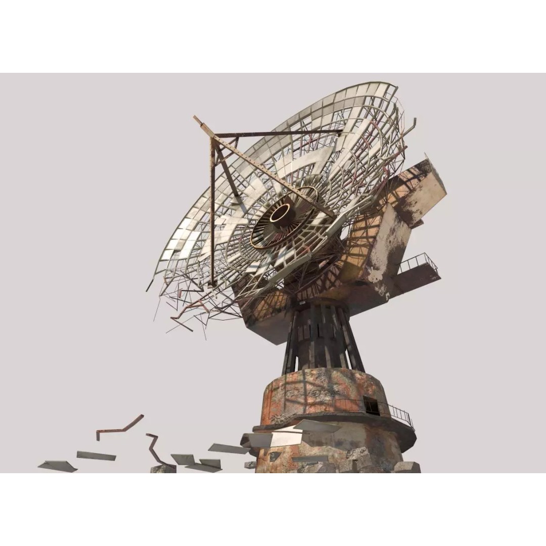 Abandoned Satellite Dish 3D Model – PBR Textures, Game-Ready, FBX - View 2
