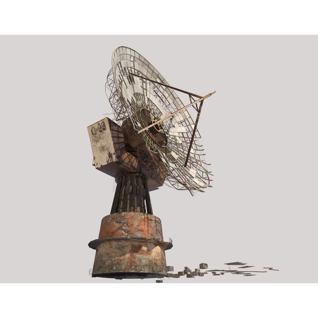 Abandoned Satellite Dish 3D Model – PBR Textures, Game-Ready, FBX - View 4