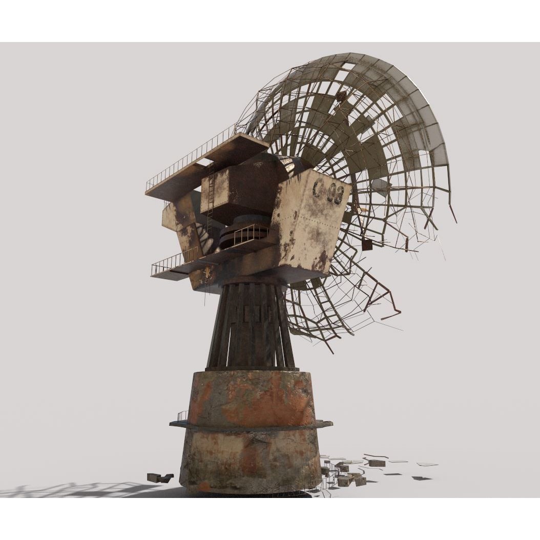 Abandoned Satellite Dish 3D Model – PBR Textures, Game-Ready, FBX - View 5