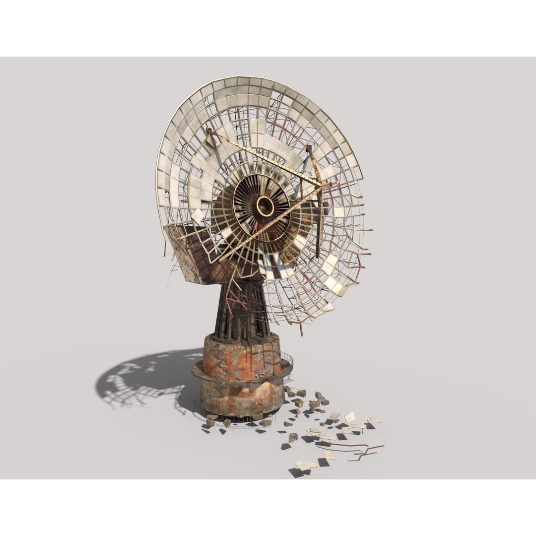 Abandoned Satellite Dish 3D Model – PBR Textures, Game-Ready, FBX - View 7