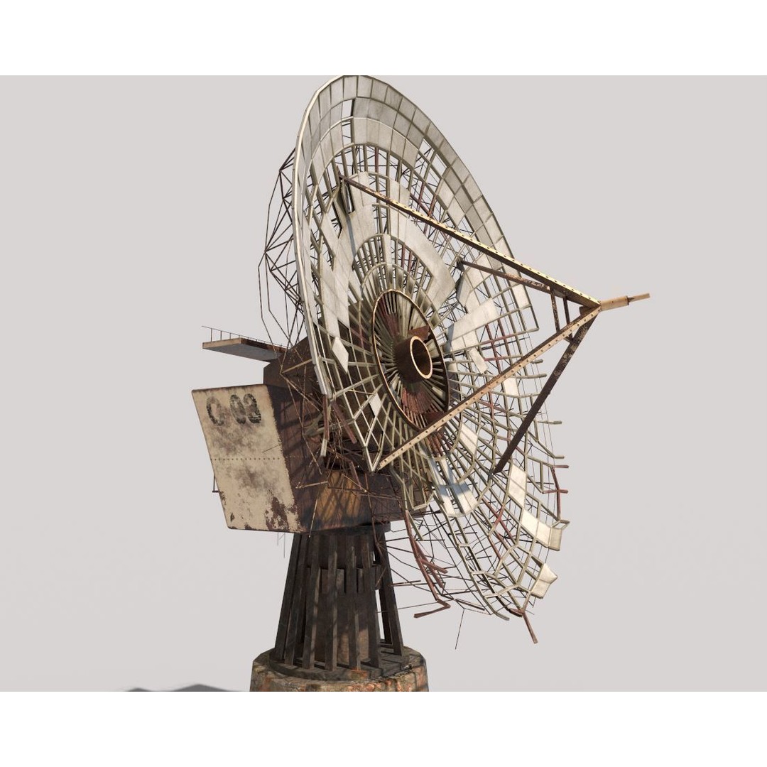 Abandoned Satellite Dish 3D Model – PBR Textures, Game-Ready, FBX - View 8