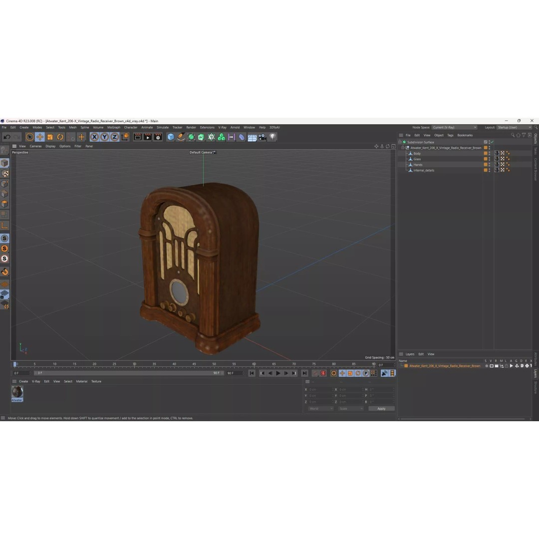 Atwater Kent 206-X Vintage Radio Receiver 3D Model – Classic Retro Design, FBX