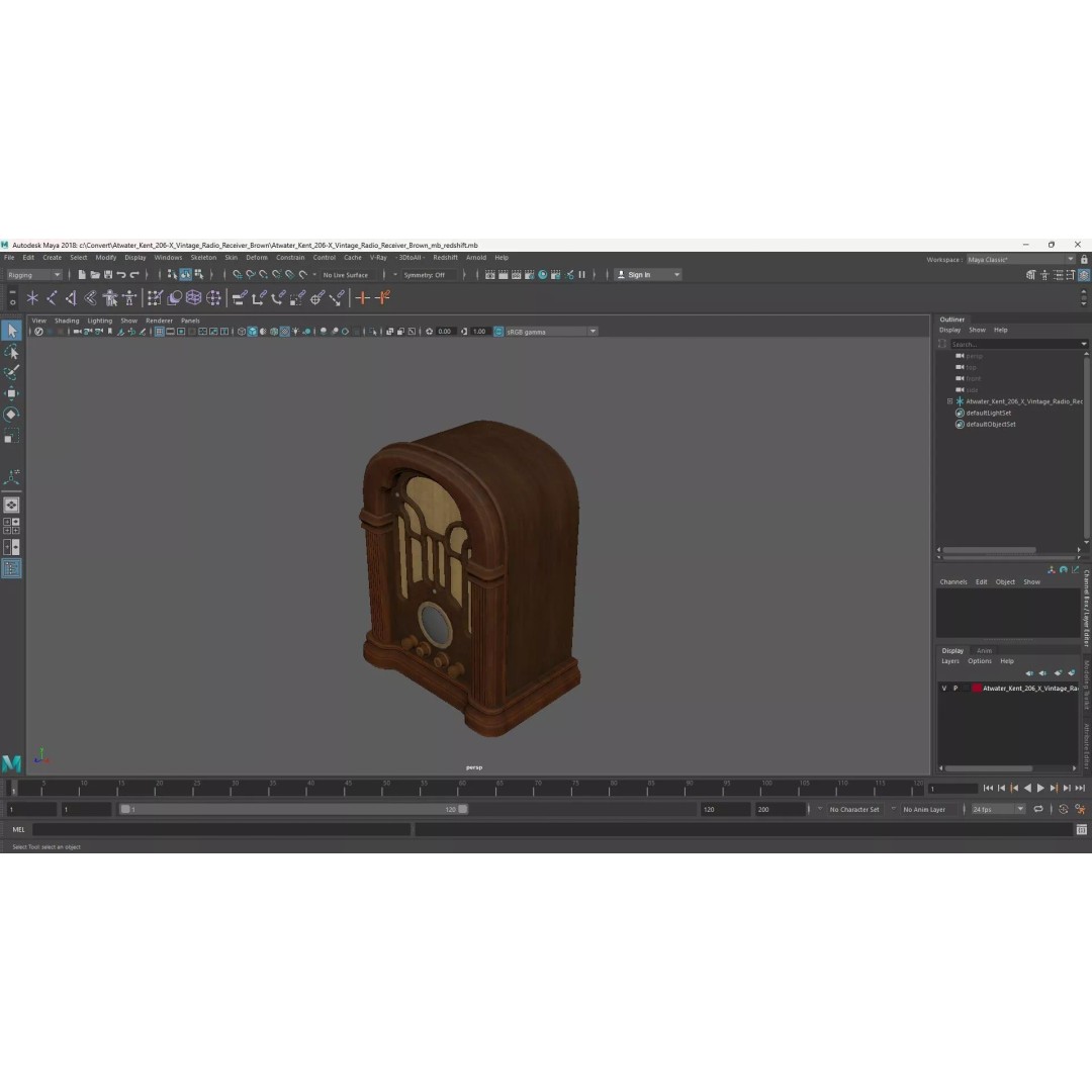 Atwater Kent 206-X Vintage Radio Receiver 3D Model – Classic Retro Design, FBX - View 13