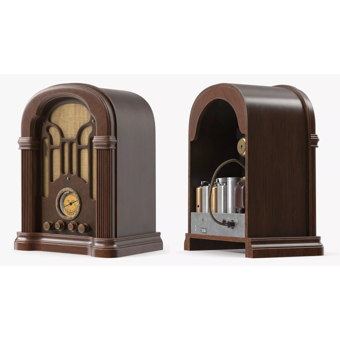 Atwater Kent 206-X Vintage Radio Receiver 3D Model – Classic Retro Design, FBX - View 2
