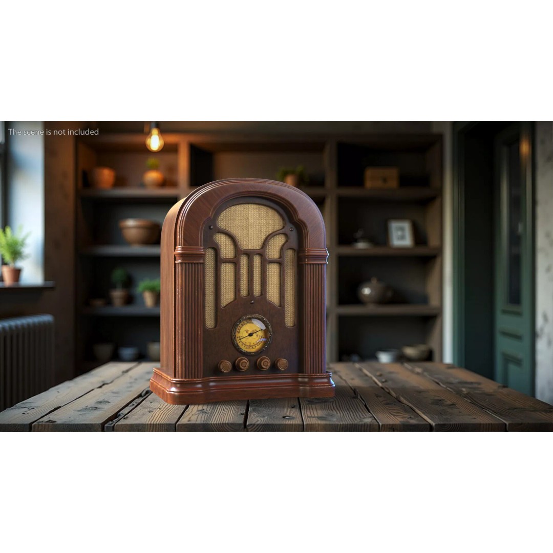 Atwater Kent 206-X Vintage Radio Receiver 3D Model – Classic Retro Design, FBX - View 3