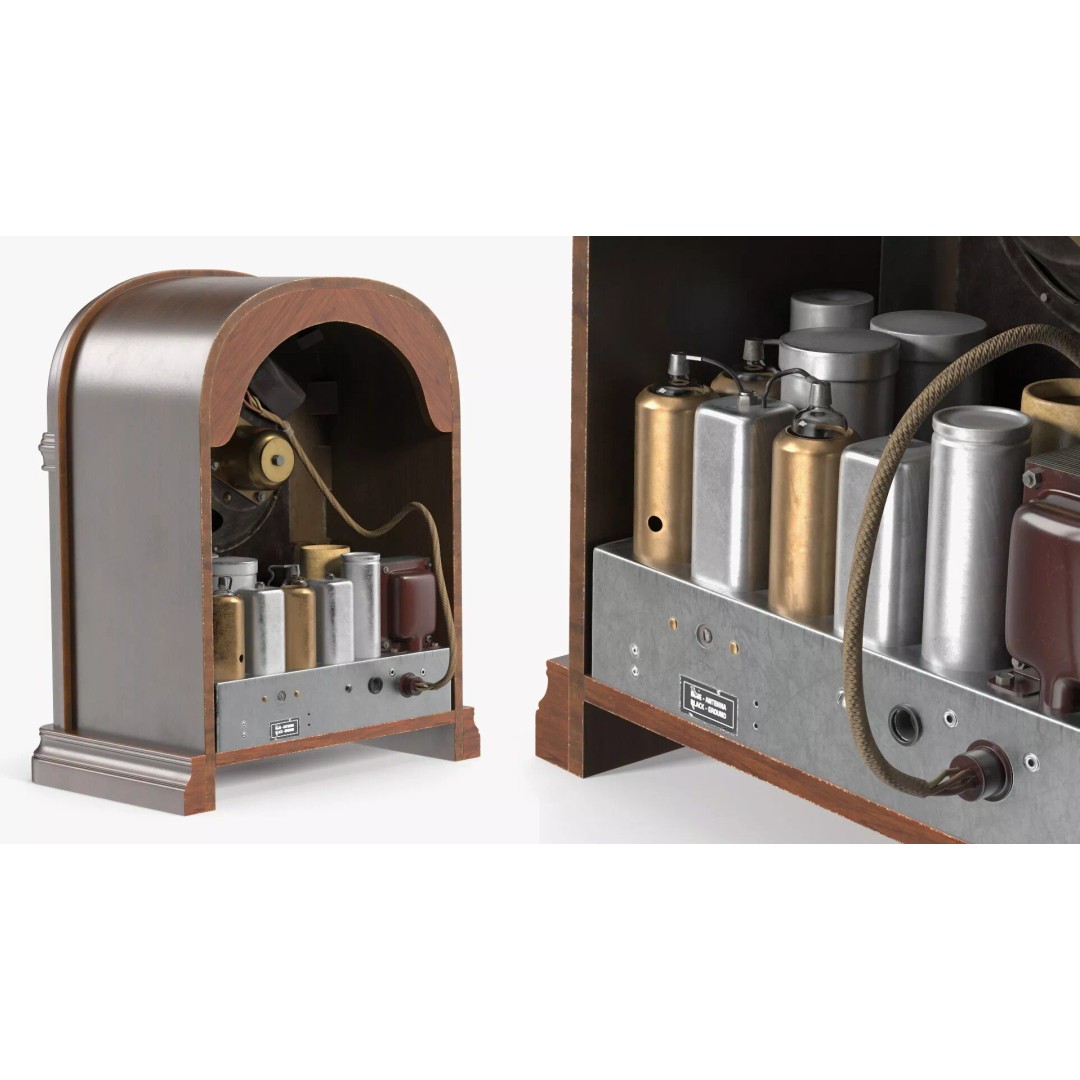 Atwater Kent 206-X Vintage Radio Receiver 3D Model – Classic Retro Design, FBX - View 4