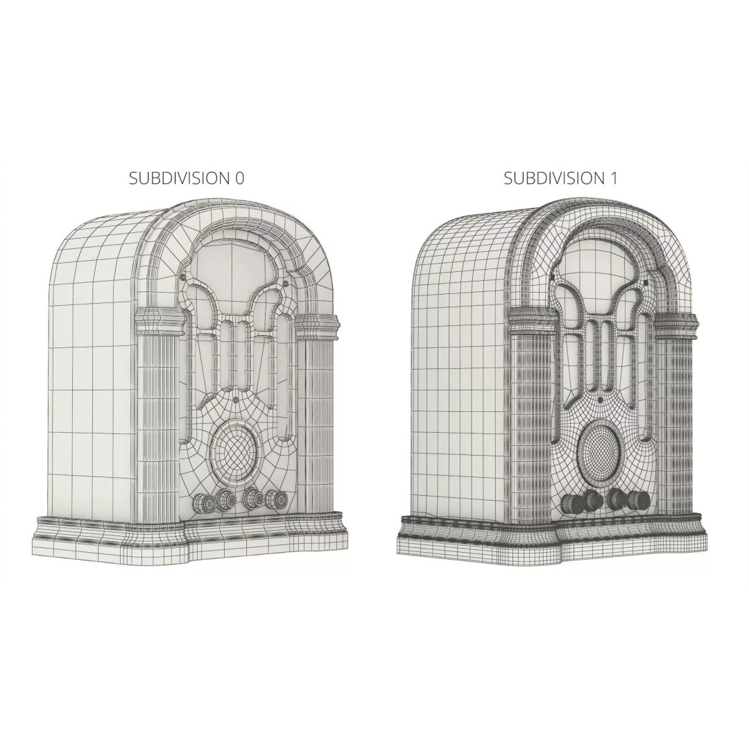 Atwater Kent 206-X Vintage Radio Receiver 3D Model – Classic Retro Design, FBX - View 7
