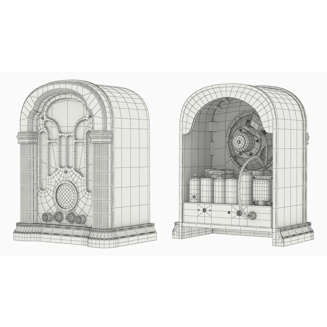 Atwater Kent 206-X Vintage Radio Receiver 3D Model – Classic Retro Design, FBX - View 8