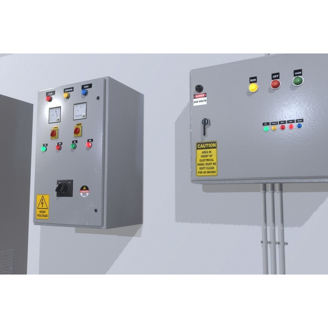 Factory Control Panels 3D Model – Low Poly PBR Game Asset, FBX - View 10