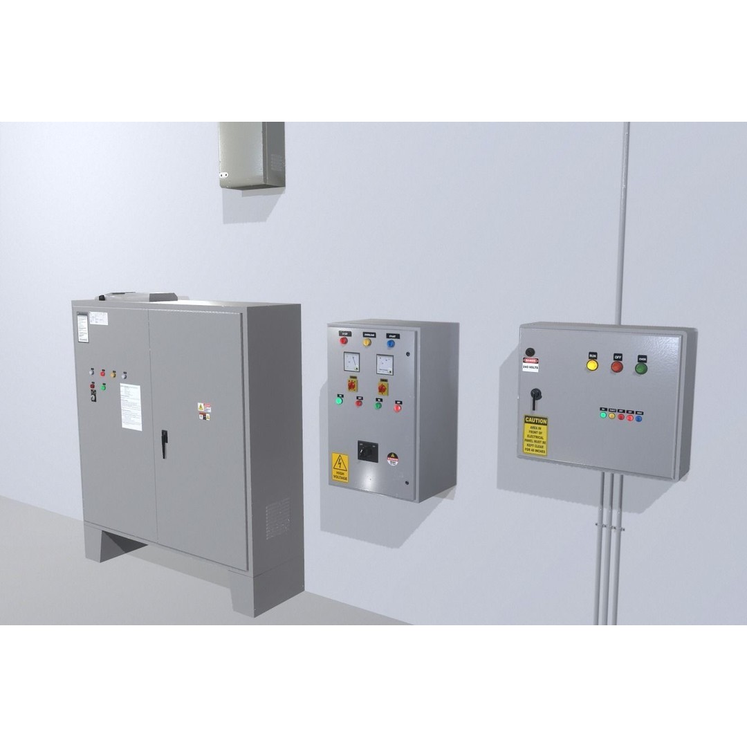Factory Control Panels 3D Model – Low Poly PBR Game Asset, FBX - View 3