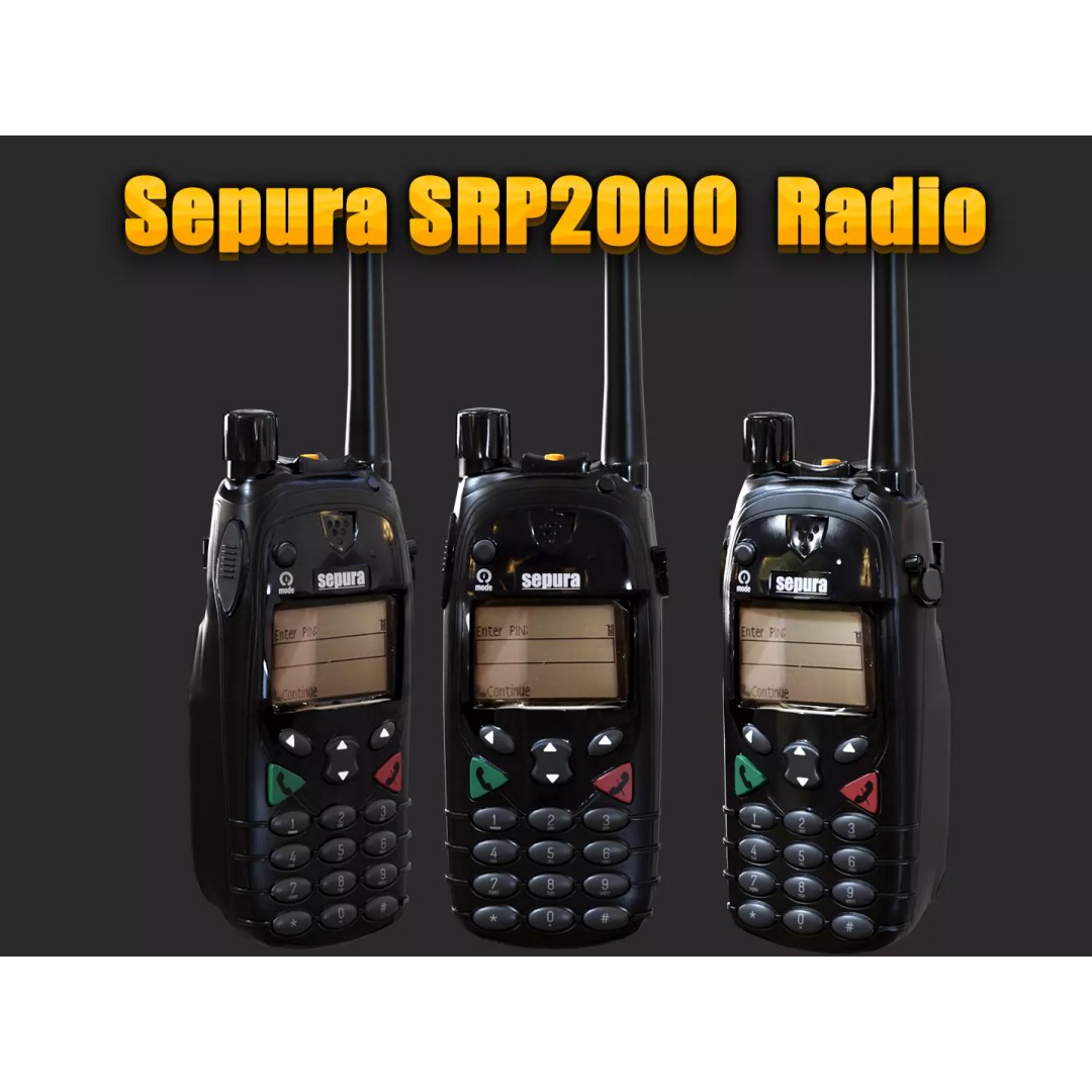 Sepura SRP2000 Handheld Radio 3D Model – Low Poly Game Ready Asset, FBX - View 2