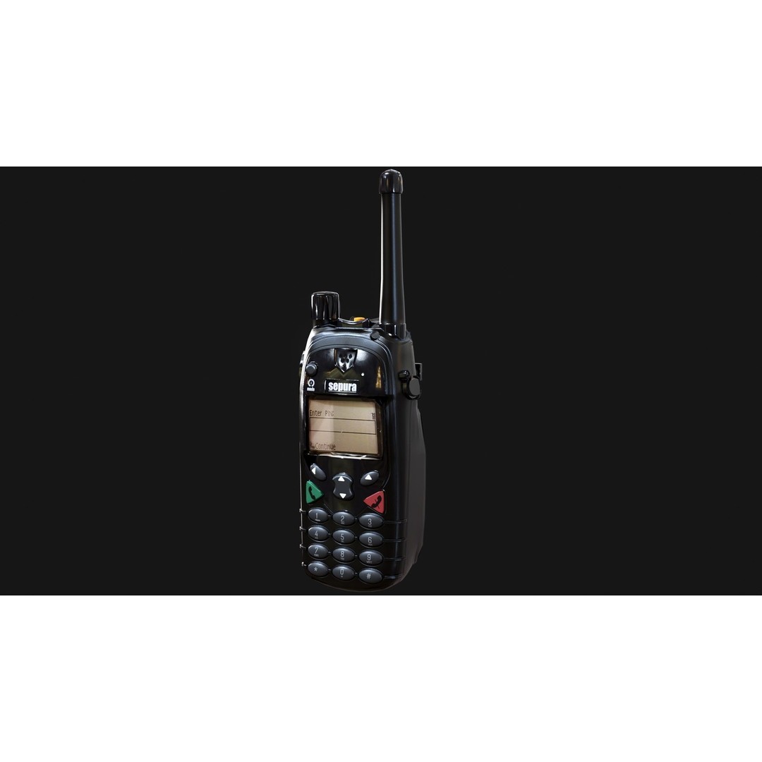Sepura SRP2000 Handheld Radio 3D Model – Low Poly Game Ready Asset, FBX - View 7