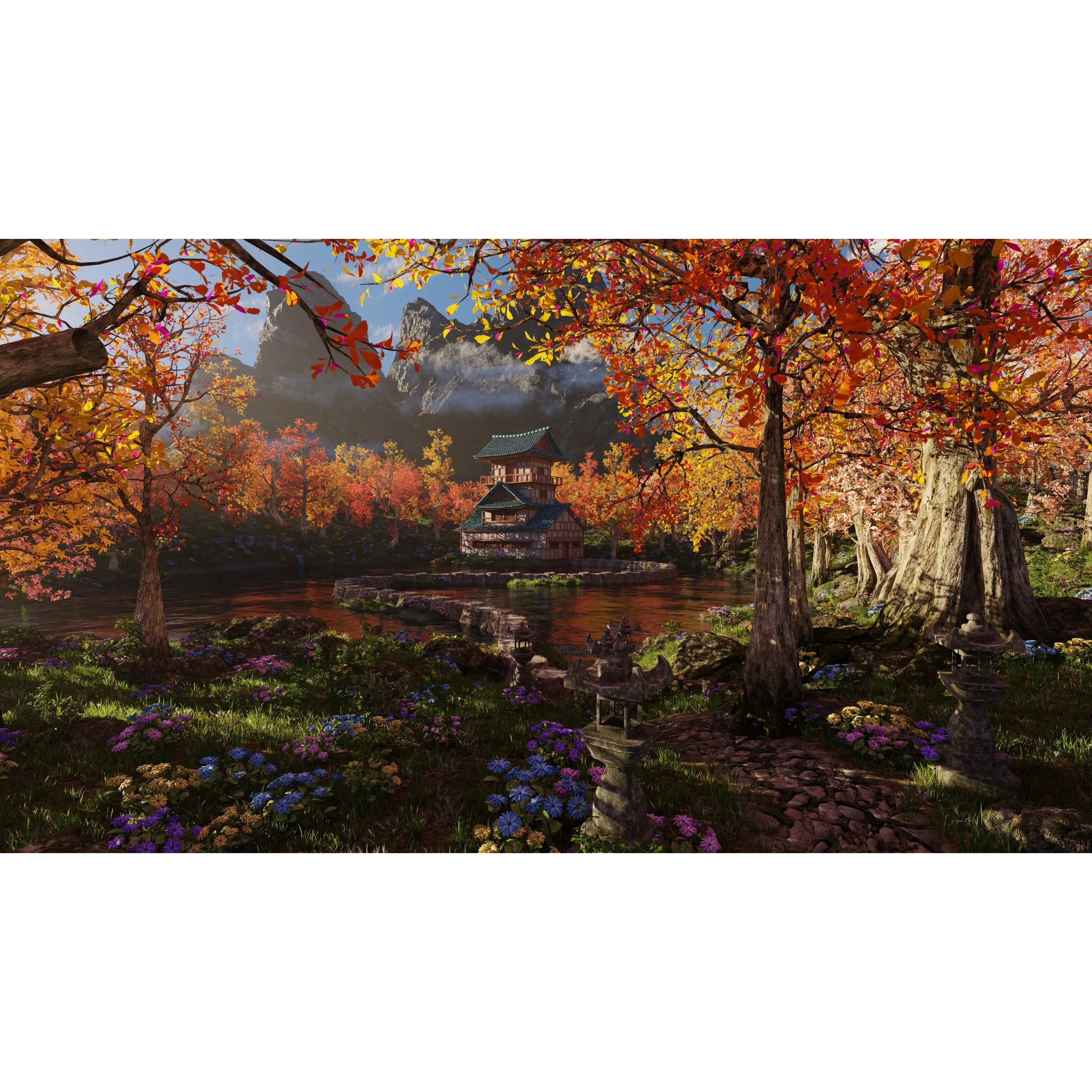 Japanese Scene - Game-Ready 3D Model - View 2
