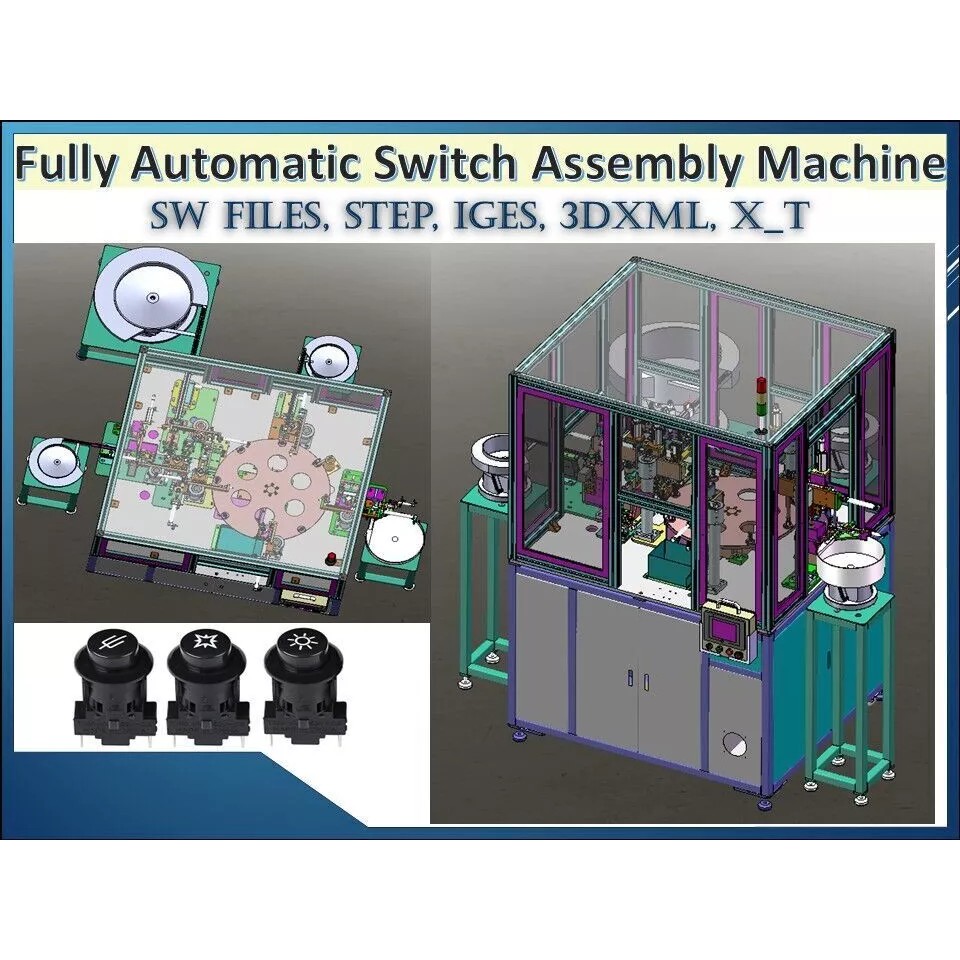 Fully Automatic Switch Assembly Machine 3D Model – Industrial Automation, CAD - View 2