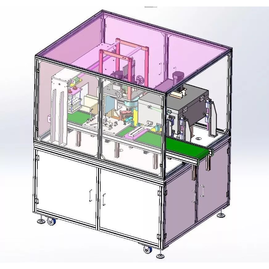 Automatic Battery Sleeve Heat Shrink Machine 3D Model – Industrial Automation CAD Asset - View 3